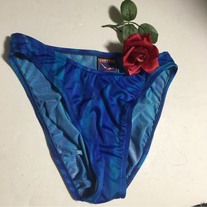 Jantzen Bikini Bottoms Swim Blue Aqua Sz 10 EUC